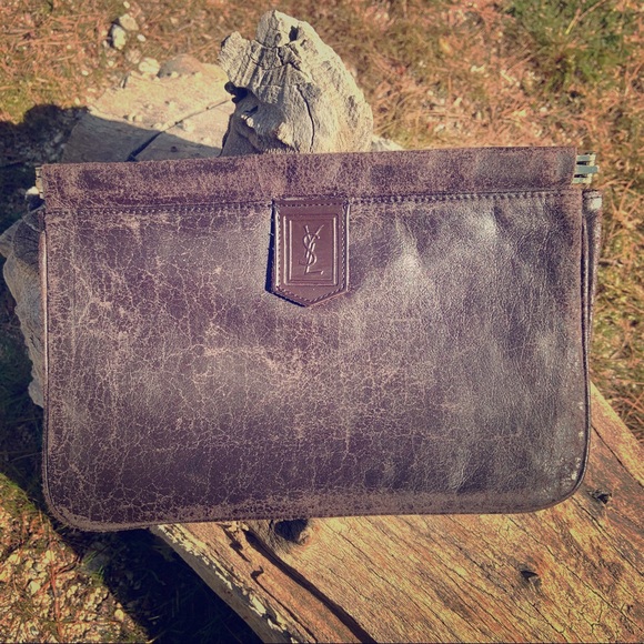 Yves Saint Laurent Handbags - Vintage 1950s Yves Saint Laurent leather clutch